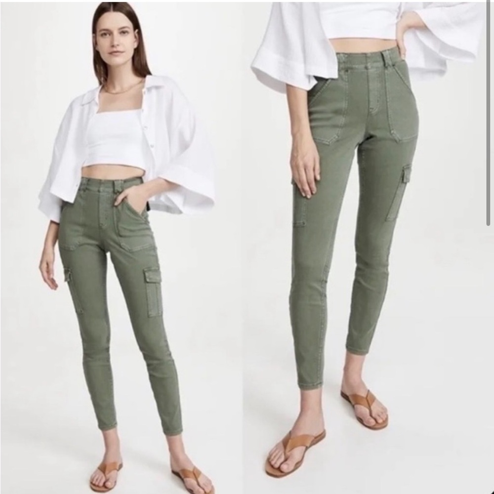 Spanx Women's Cargo Jeans - Gray/green